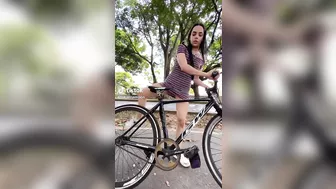 @im.ninamoon Nina Moon Ridin bike in short dres