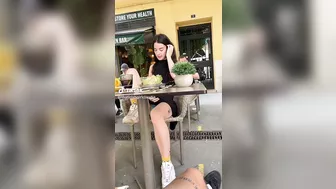 @thatirishgirlclaudia flashing panties coffe store