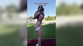 @livlovefitness flashing underwear outdoor cheerleader