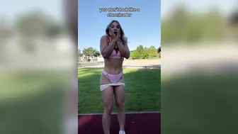 @livlovefitness flashing underwear outdoor cheerleader #2