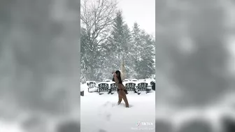 Huge titty snow angel ♥️♥️ #3