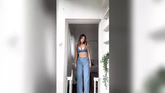 Double denim suits this slut