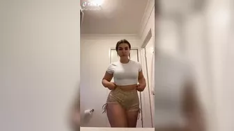 Shes gets shocked about her ass jiggle #2