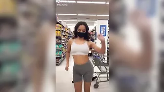 Wobbling her butt at the store #2