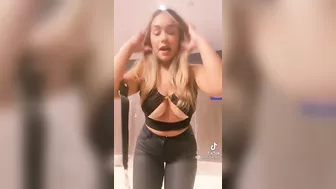 Ikingm tits spilling out of her top #3