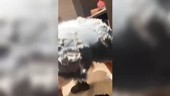 Twerk in jeans shorts #4