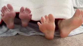 TikTok girl and friend wiggle their toes