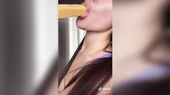 sucking on mango popsicle #3