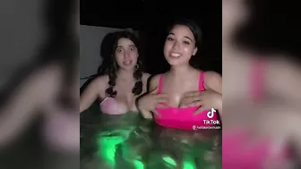 Two hotties with big tits in the jacuzzi. #3