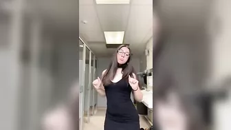 teen shaking ass in school bathroom #2