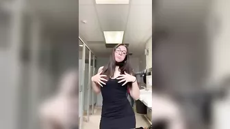 teen shaking ass in school bathroom #3