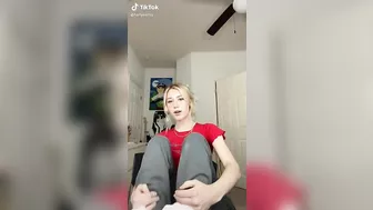 Blonde Girl Wiggles Toes in Socks