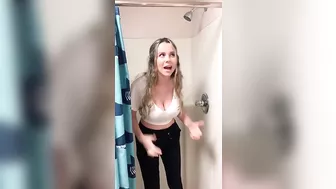 White t-shirt in the shower #2