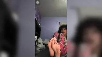 cute girl showing her soles #3