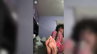 cute girl showing her soles #4