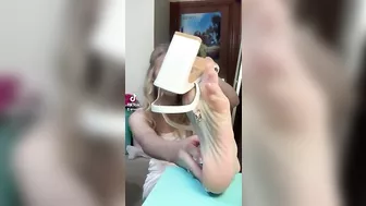 Cute girl heel removal