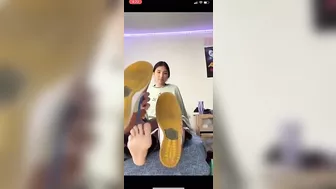 Foot worship video of the turbo green tik tok