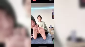 Foot worship video of the turbo green tik tok #3