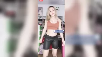 Vietnamese gyrating those hips in tight leather shorts #2