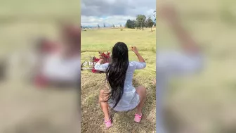 @paolaa.pacheco upskirt latina twerking gstring outdoor teasing underwear hot #2