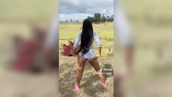 @paolaa.pacheco upskirt latina twerking gstring outdoor teasing underwear hot #4