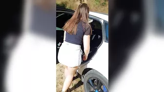 @josimoderninha flashing panties car gstring upskirt